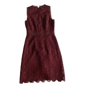 Forever New deep purple plum lace/crochet embroidered bodycon dress size 2